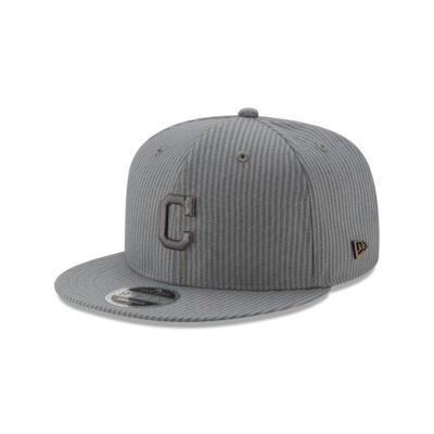 Cleveland Indians Gorra | New Era MLB Seersucker Black Label 9fifty Snapback Cap Mexico - Grises